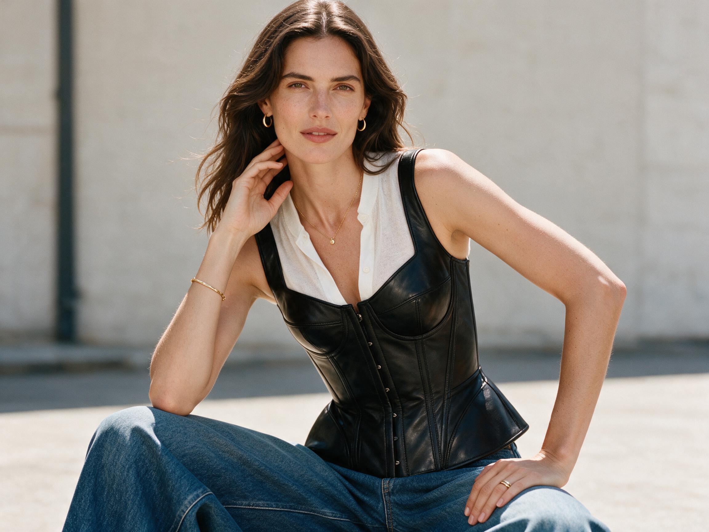 Corset top styled for day